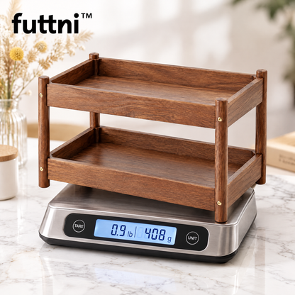 futtni™ Tiered Desk Tray — weight and presentation