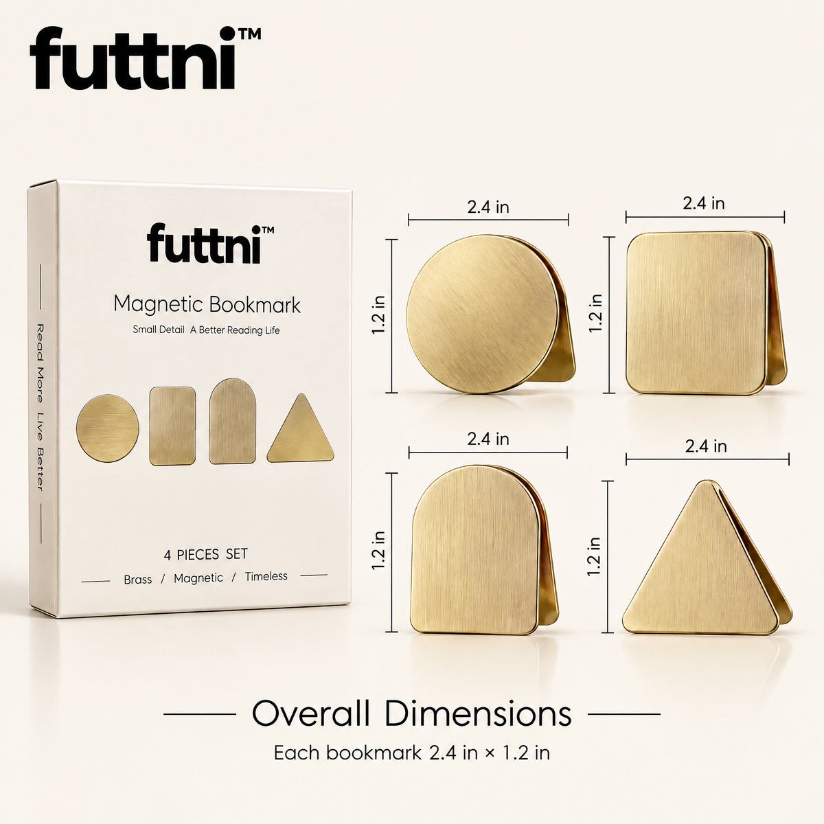 futtni™ MagneticBookmark Set — size and presentation