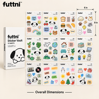 futtni™ Sticker Vault Pack — size and presentation