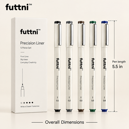 futtni™ Precision Liner Pen Set — size and presentation