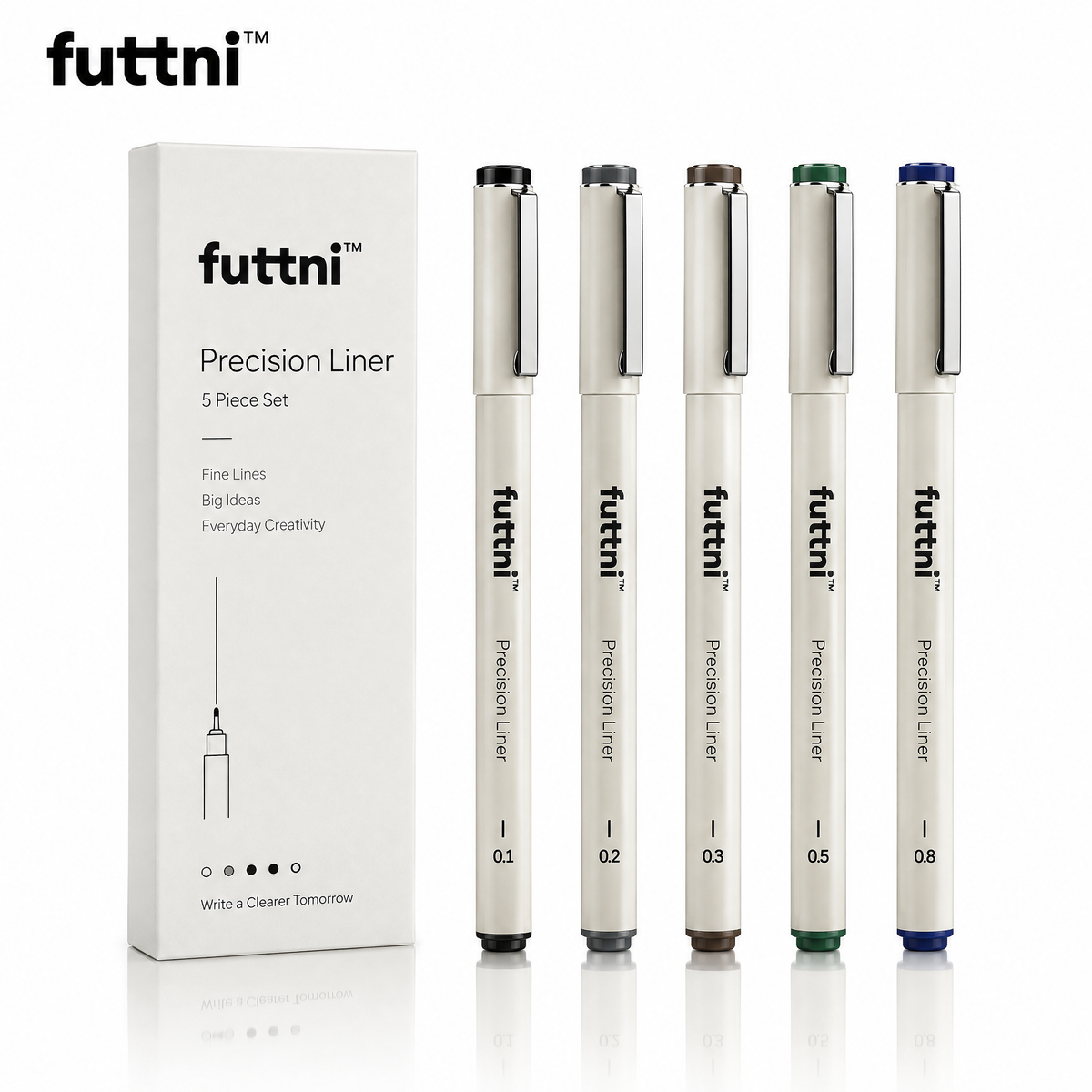 futtni™ Precision Liner Pen Set — white background