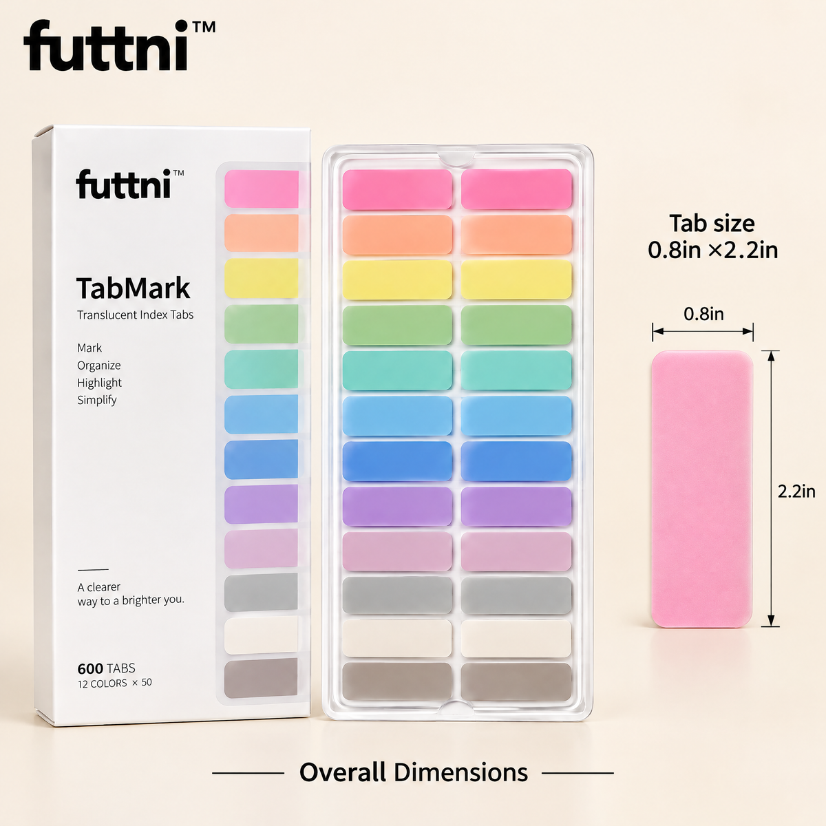futtni™ TabMark Divider Set — size and presentation