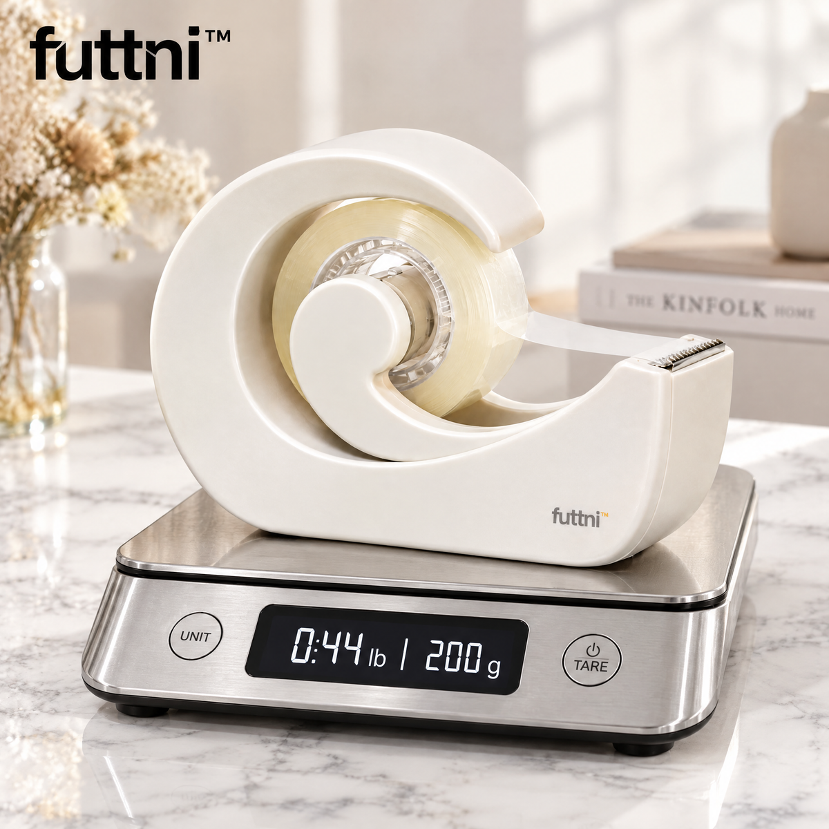 futtni™ Spiral Tape Dispenser — weight and presentation